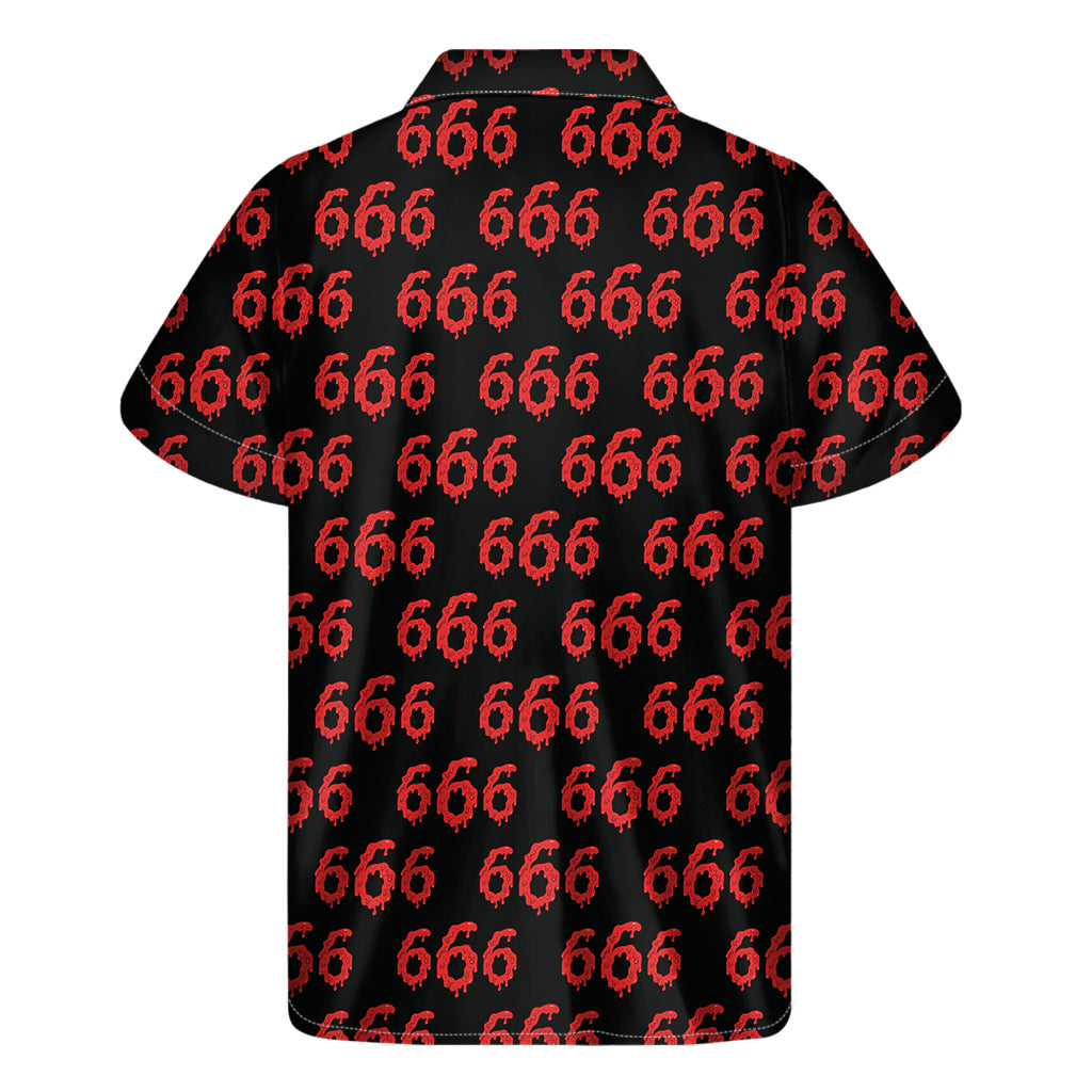 666 Satan Pattern Print Men's Short Sleeve Shirt
