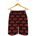 666 Satan Pattern Print Men's Shorts