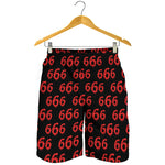 666 Satan Pattern Print Men's Shorts