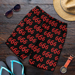 666 Satan Pattern Print Men's Shorts