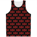 666 Satan Pattern Print Men's Tank Top