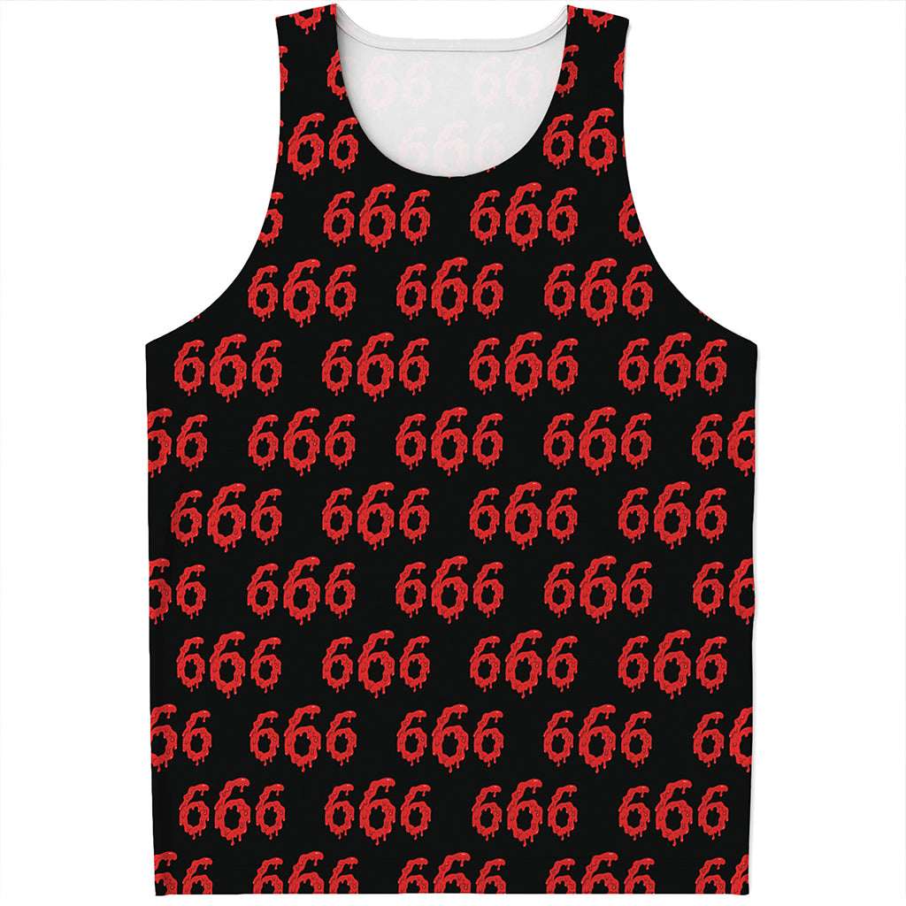 666 Satan Pattern Print Men's Tank Top