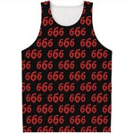 666 Satan Pattern Print Men's Tank Top