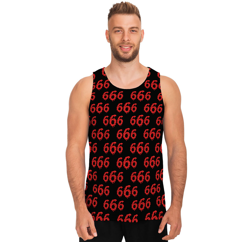 666 Satan Pattern Print Men's Tank Top