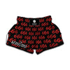 666 Satan Pattern Print Muay Thai Boxing Shorts