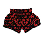 666 Satan Pattern Print Muay Thai Boxing Shorts