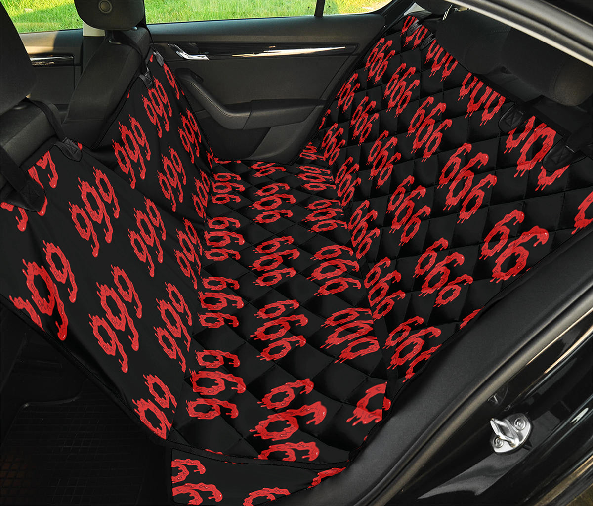 666 Satan Pattern Print Pet Car Back Seat Cover