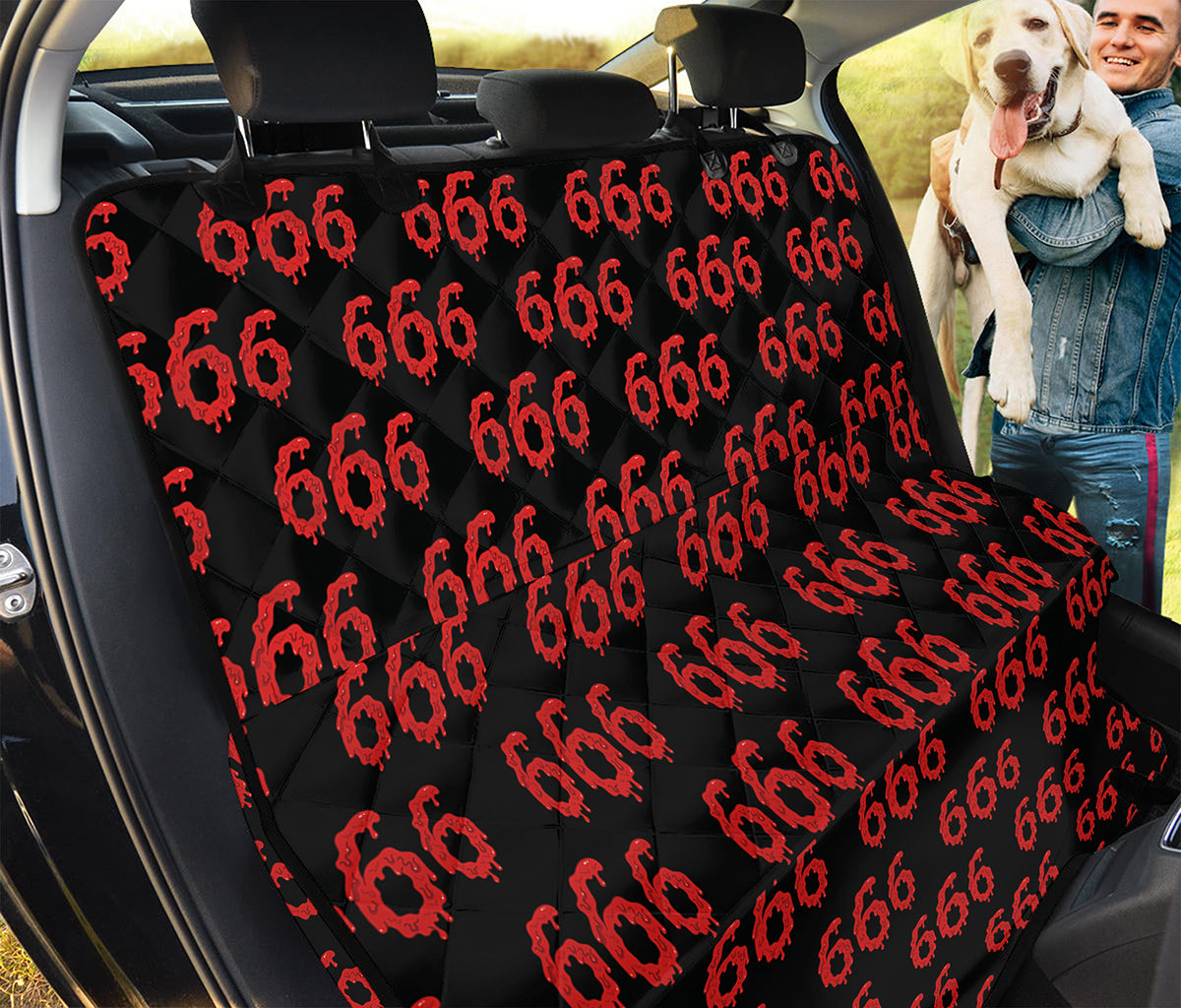 666 Satan Pattern Print Pet Car Back Seat Cover