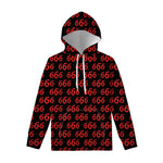 666 Satan Pattern Print Pullover Hoodie
