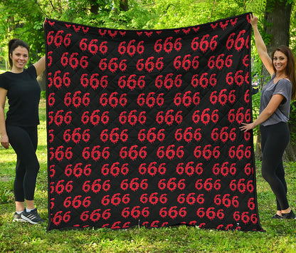666 Satan Pattern Print Quilt