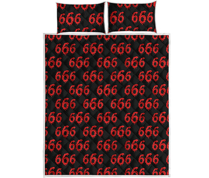 666 Satan Pattern Print Quilt Bed Set
