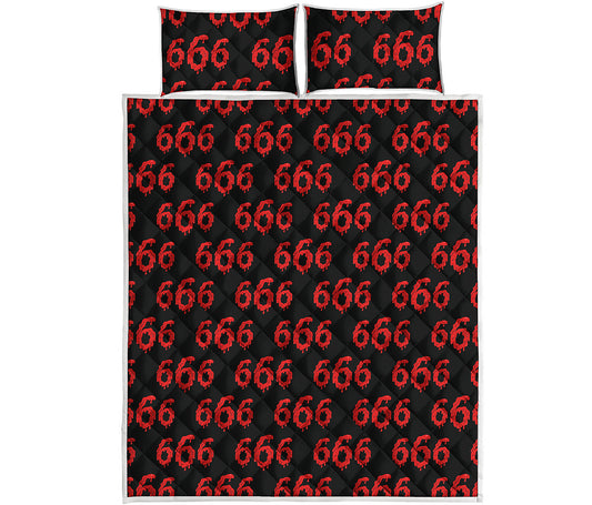 666 Satan Pattern Print Quilt Bed Set