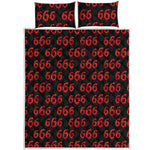 666 Satan Pattern Print Quilt Bed Set