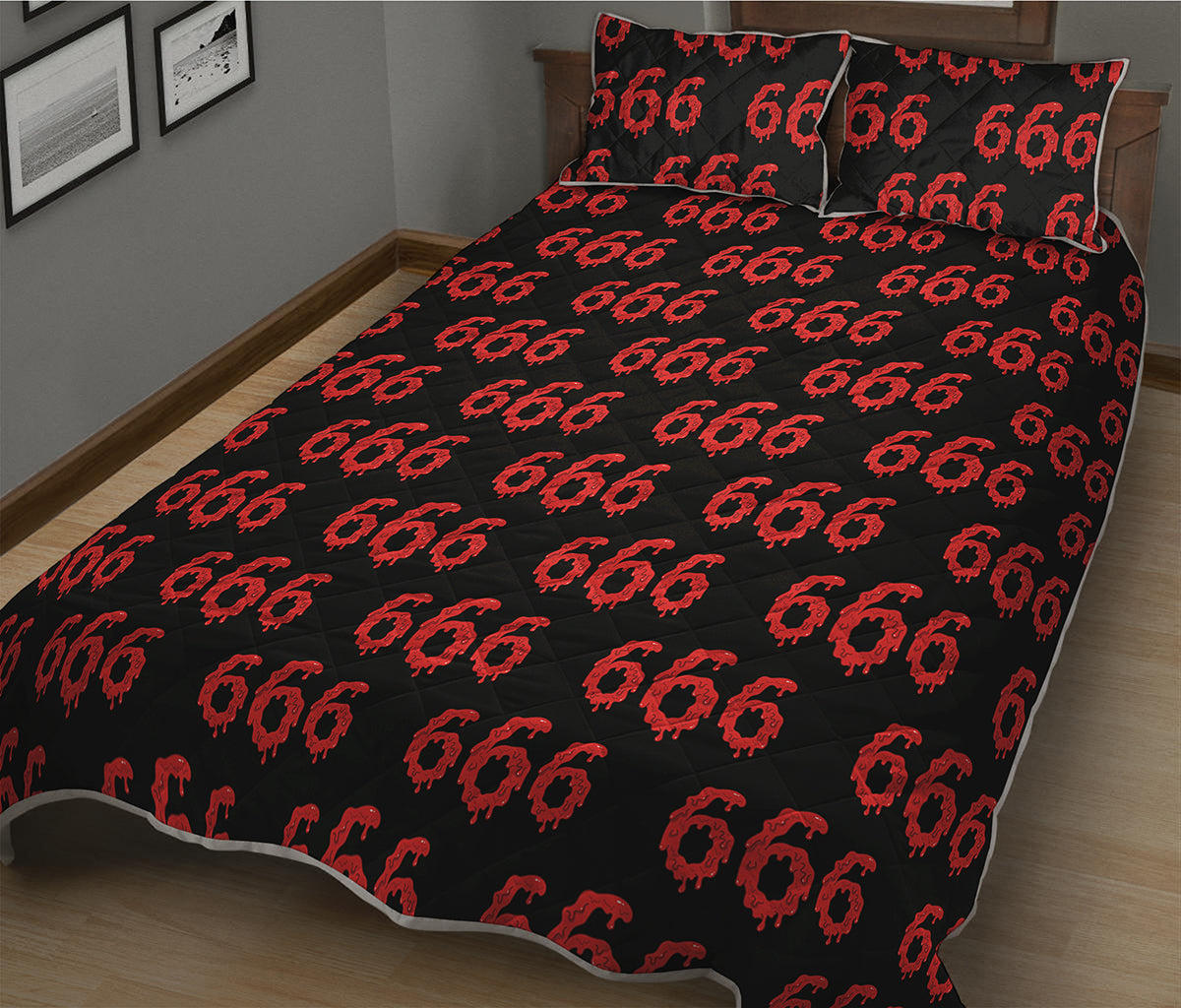 666 Satan Pattern Print Quilt Bed Set
