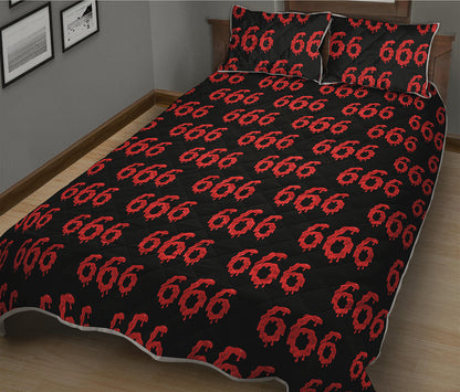 666 Satan Pattern Print Quilt Bed Set