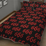 666 Satan Pattern Print Quilt Bed Set