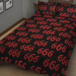 666 Satan Pattern Print Quilt Bed Set