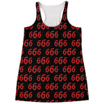 666 Satan Pattern Print Women's Racerback Tank Top
