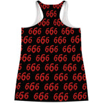 666 Satan Pattern Print Women's Racerback Tank Top