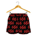 666 Satan Pattern Print Women's Shorts