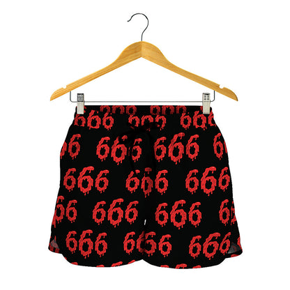 666 Satan Pattern Print Women's Shorts