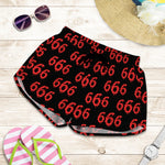 666 Satan Pattern Print Women's Shorts