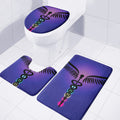 7 Chakras Caduceus Print 3 Piece Bath Mat Set