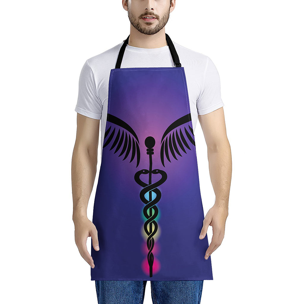 7 Chakras Caduceus Print Apron