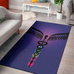 7 Chakras Caduceus Print Area Rug