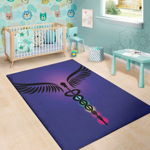 7 Chakras Caduceus Print Area Rug