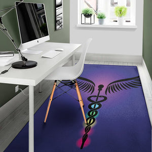 7 Chakras Caduceus Print Area Rug