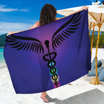 7 Chakras Caduceus Print Beach Sarong Wrap