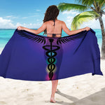 7 Chakras Caduceus Print Beach Sarong Wrap