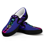 7 Chakras Caduceus Print Black Slip On Shoes