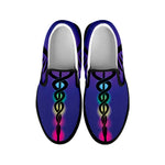 7 Chakras Caduceus Print Black Slip On Shoes
