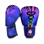 7 Chakras Caduceus Print Boxing Gloves