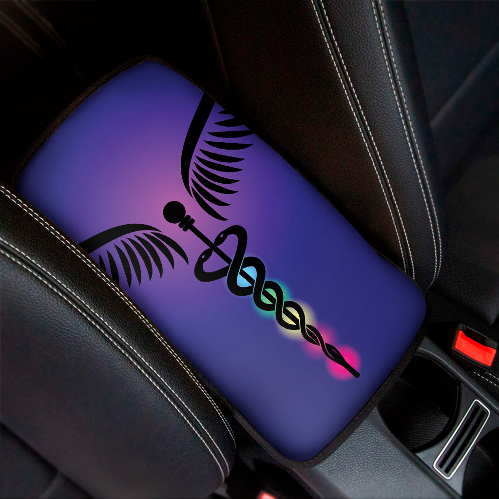 7 Chakras Caduceus Print Car Center Console Cover