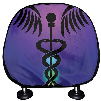 7 Chakras Caduceus Print Car Headrest Covers