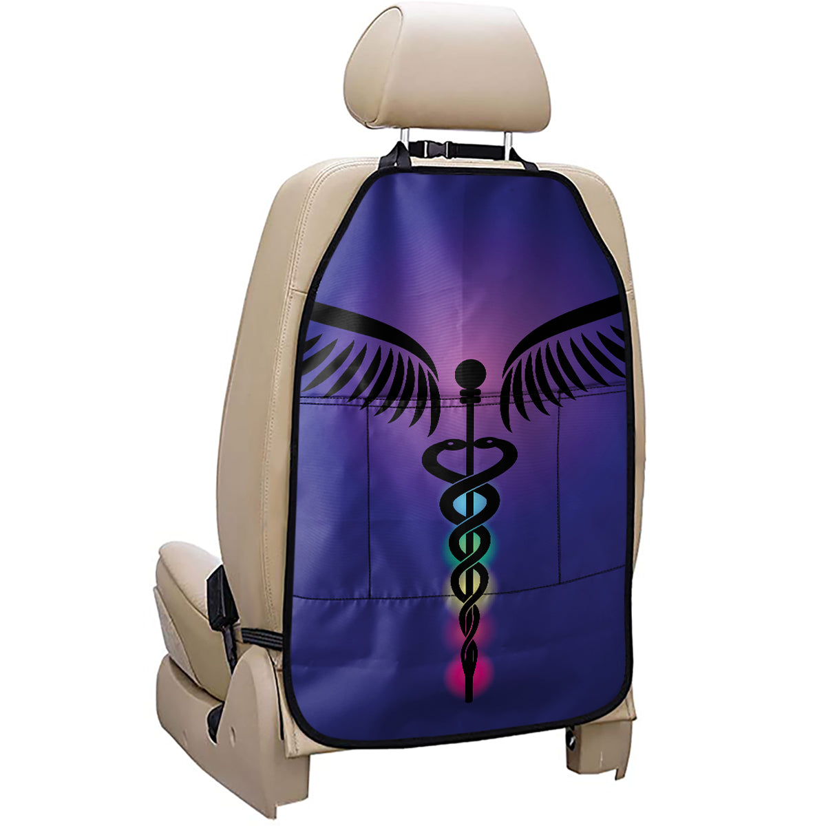 7 Chakras Caduceus Print Car Seat Organizers