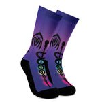 7 Chakras Caduceus Print Crew Socks