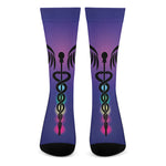 7 Chakras Caduceus Print Crew Socks