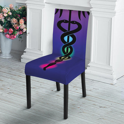 7 Chakras Caduceus Print Dining Chair Slipcover