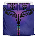 7 Chakras Caduceus Print Duvet Cover Bedding Set