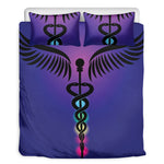 7 Chakras Caduceus Print Duvet Cover Bedding Set