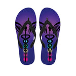 7 Chakras Caduceus Print Flip Flops