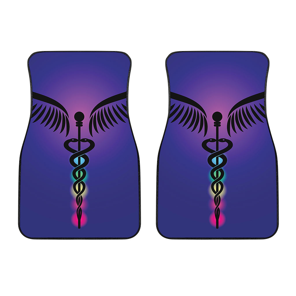 7 Chakras Caduceus Print Front Car Floor Mats