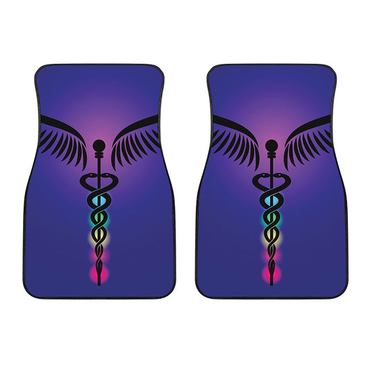 7 Chakras Caduceus Print Front Car Floor Mats