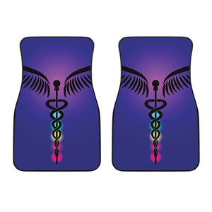 7 Chakras Caduceus Print Front Car Floor Mats