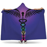 7 Chakras Caduceus Print Hooded Blanket
