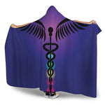 7 Chakras Caduceus Print Hooded Blanket